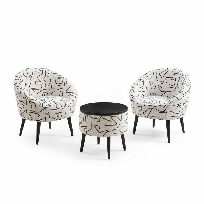 Atelier Del Sofa Juego de Sillón y Mesa de Café Lida - Negro y Blanco Atelier Del Sofa Juego de Sillón y Mesa de Café Lida - Negro y Blanco